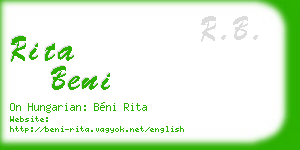 rita beni business card